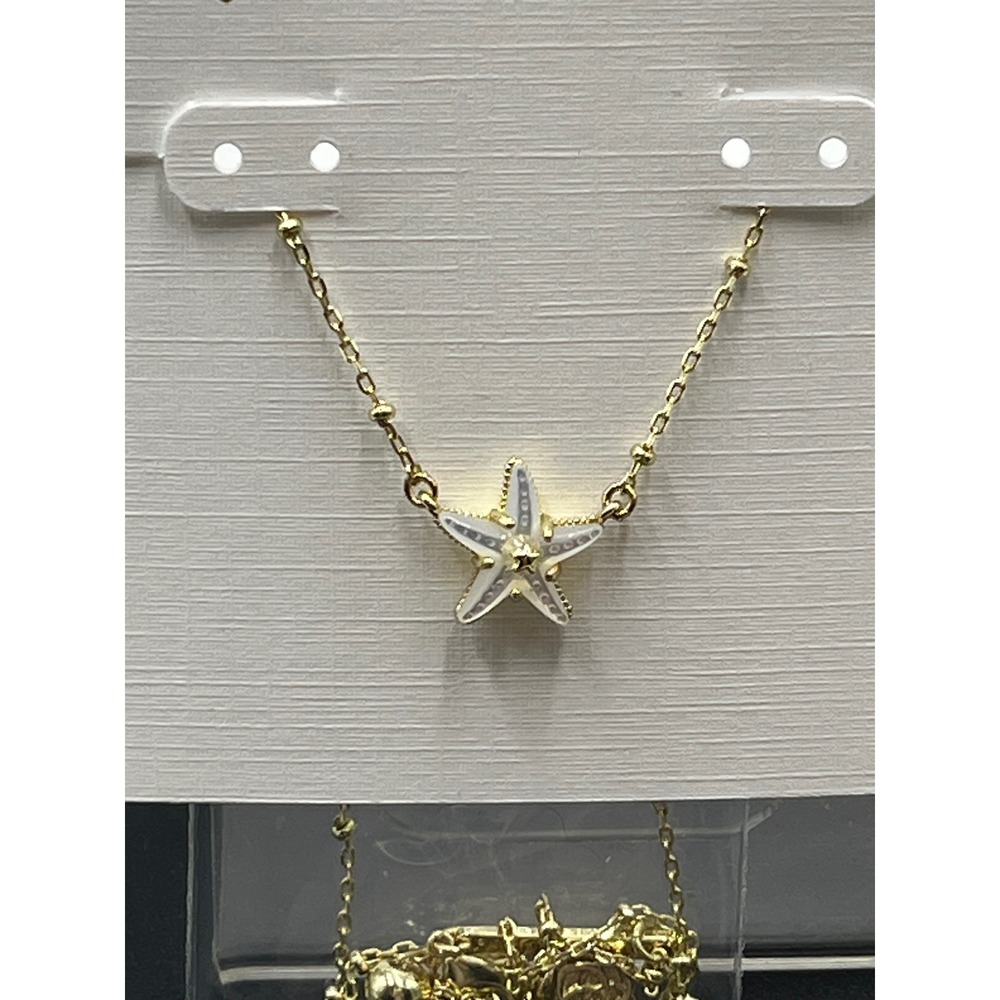 Kendra Scott Parker Starfish Gold Short Mother of Pearl Pendant Necklace New - Picture 4 of 7